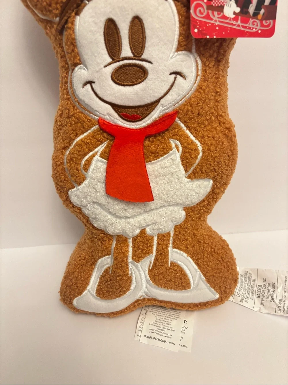 Adorable Disney Mickey Mouse Gingerbread Sherpa Pillows Set of 2 New 2026